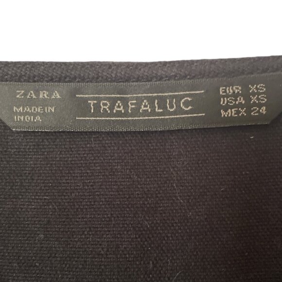 Zara Trafaluc Velvet Bib Mini Dress Tunic With Tassels Fairy Goth Witchy Black S - Picture 6 of 6